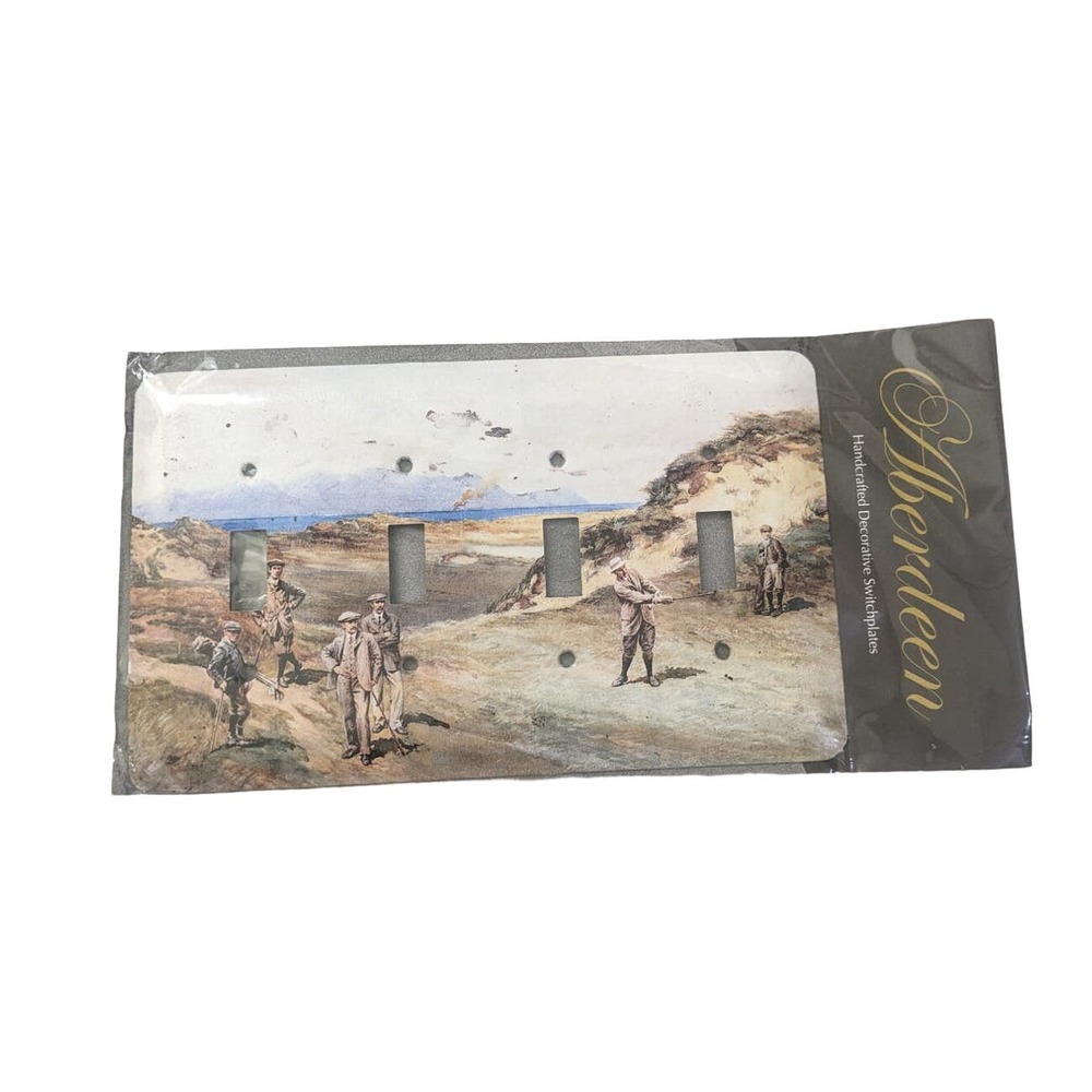 Vintage Metal Light Switch plate golf theme Victorian By Aberdeen